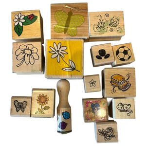 Rubber Stamps Craft 15 pcs Misc Styles and Brands